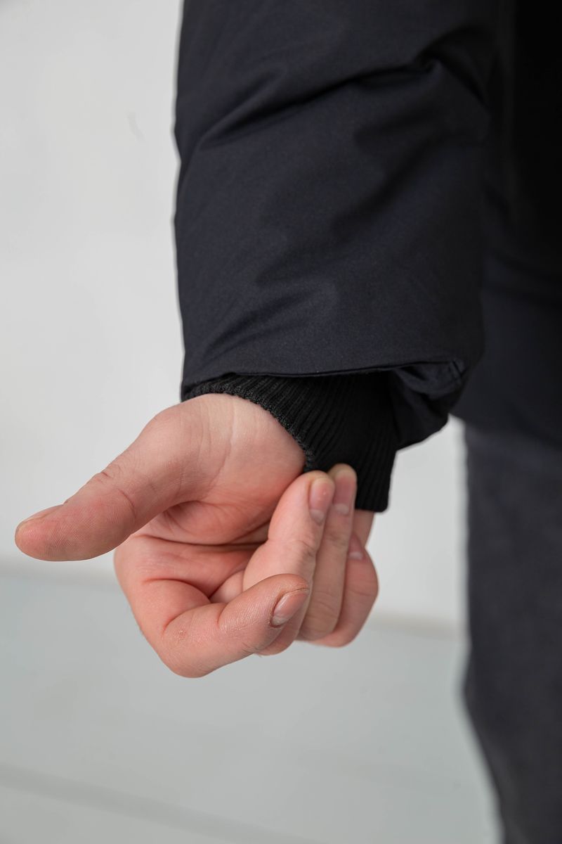 Куртка мужская зимняя удлиненная, цвет черный, 241R2022-21 — изображение 6