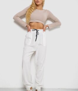 Штаны женские катоновые, цвет белый, 244RLE-075