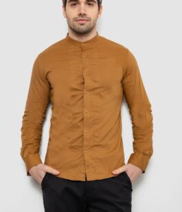 Рубашка мужская однотонная, цвет бежевый, 186R2033