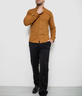 Рубашка мужская однотонная, цвет бежевый, 186R2033