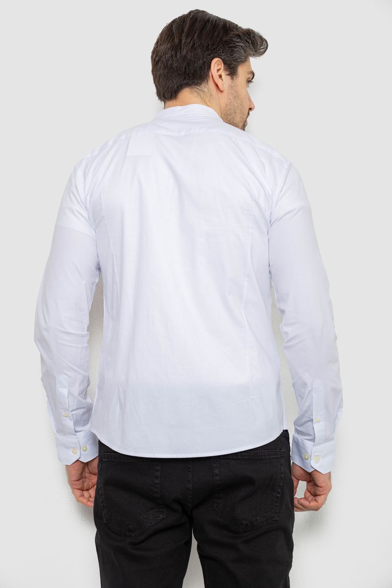 Рубашка мужская однотонная, цвет белый, 186R2033 — изображение 4