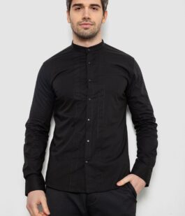 Рубашка мужская однотонная, цвет черный, 186R2033