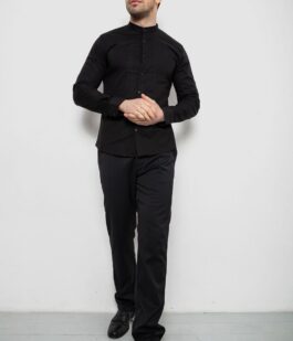 Рубашка мужская однотонная, цвет черный, 186R2033