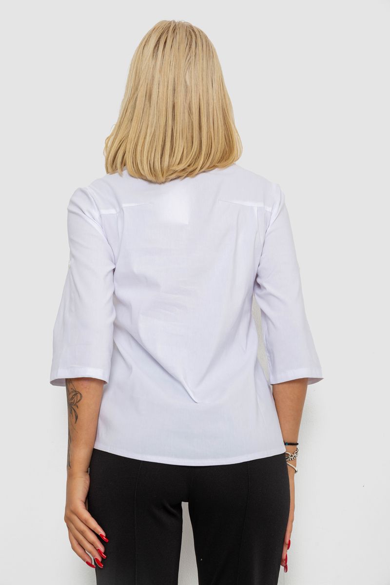 Блуза однотонная, цвет белый, 230R96-15 — изображение 4