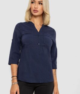 Блуза однотонная, цвет синий, 230R96-15