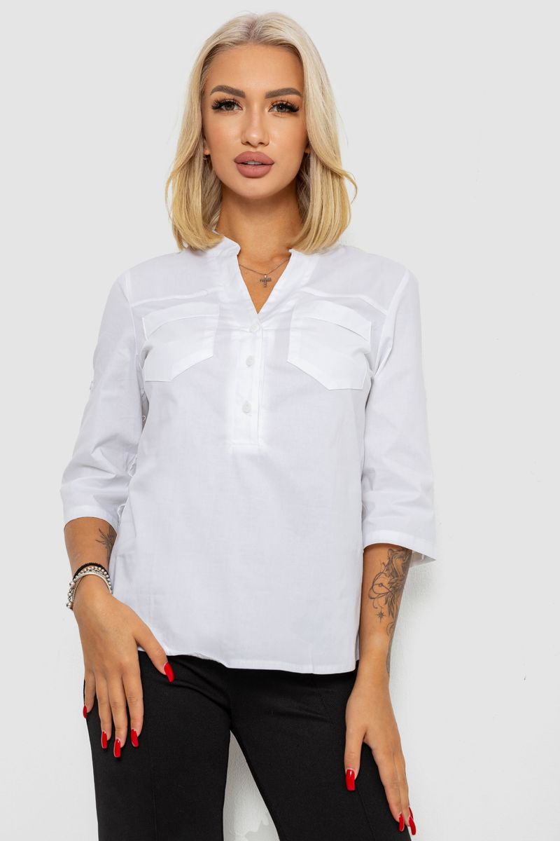 Блуза однотонная