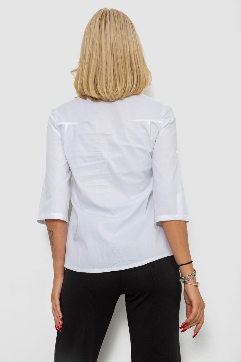 Блуза однотонная, цвет молочный, 230R96-15 — изображение 4