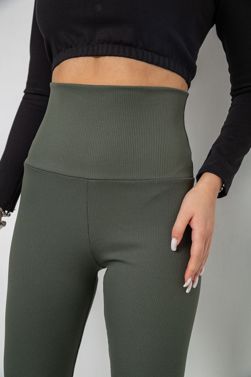 Лосины в рубчик, цвет хаки, 205R606-1 — изображение 6