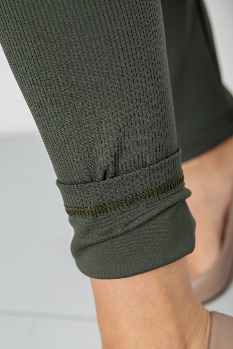 Лосины в рубчик, цвет хаки, 205R606-1 — изображение 5