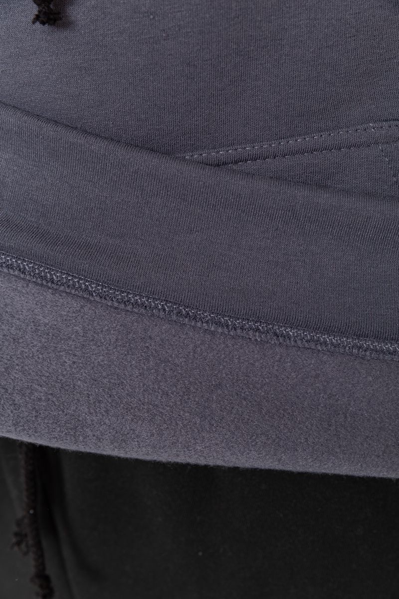 Худи мужской на флисе однотонный, цвет темно-серый, 241R2650 — изображение 6