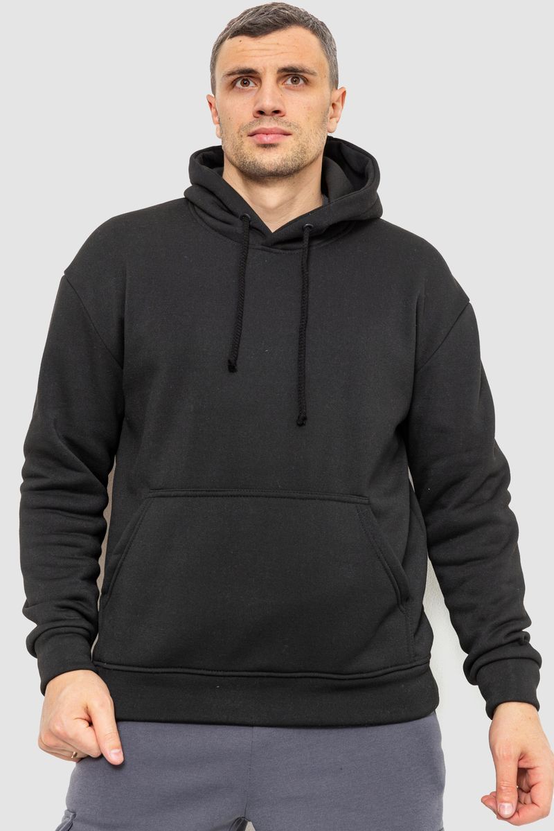 Худи мужской на флисе однотонный