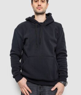 Худи мужской на флисе однотонный, цвет чернильный, 241R2650