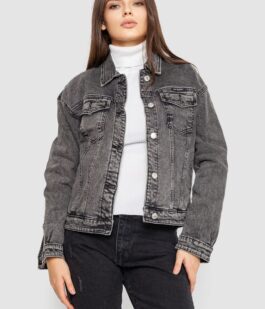 Джинсовая куртка женская, цвет серый, 129RA229