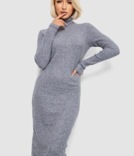 Платье повседневное утепленное, цвет серый, 257R115