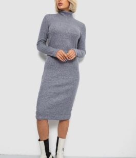 Платье повседневное утепленное, цвет серый, 257R115