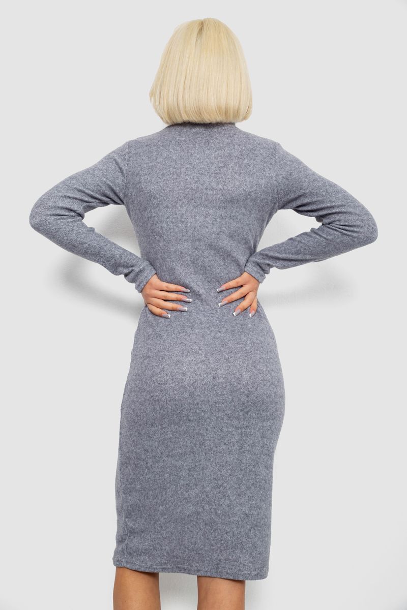 Платье повседневное утепленное, цвет серый, 257R115 — изображение 4