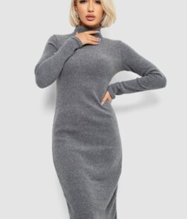 Платье повседневное утепленное, цвет темно-серый, 257R115