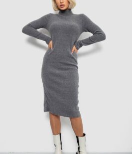 Платье повседневное утепленное, цвет темно-серый, 257R115