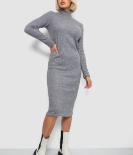 Платье повседневное утепленное, цвет светло-серый, 257R115