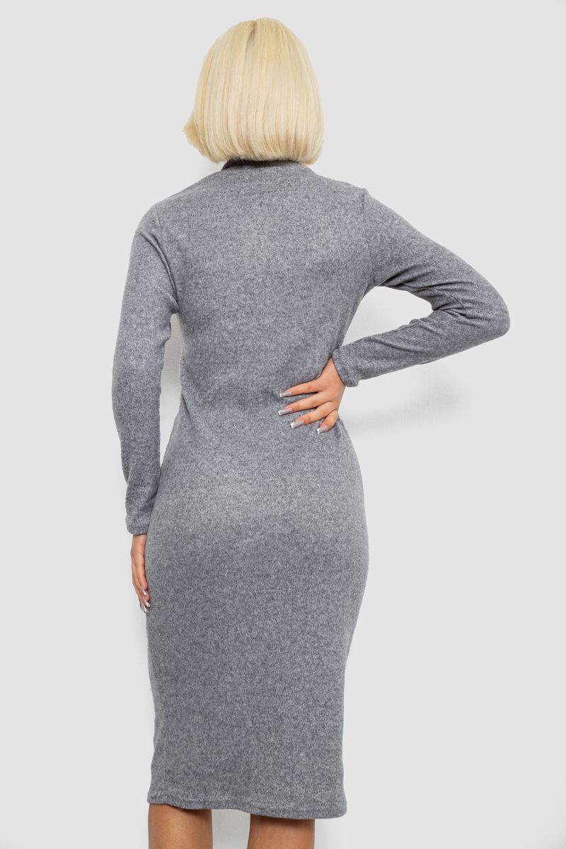 Платье повседневное утепленное, цвет светло-серый, 257R115 — изображение 4