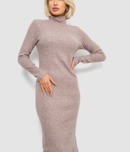 Платье повседневное утепленное, цвет мокко, 257R115