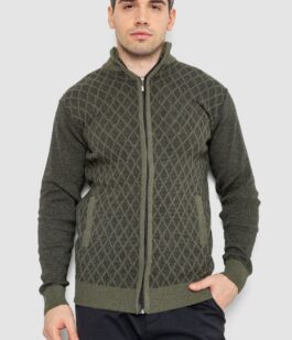 Кофта мужская на молнии, цвет хаки, 161R1013