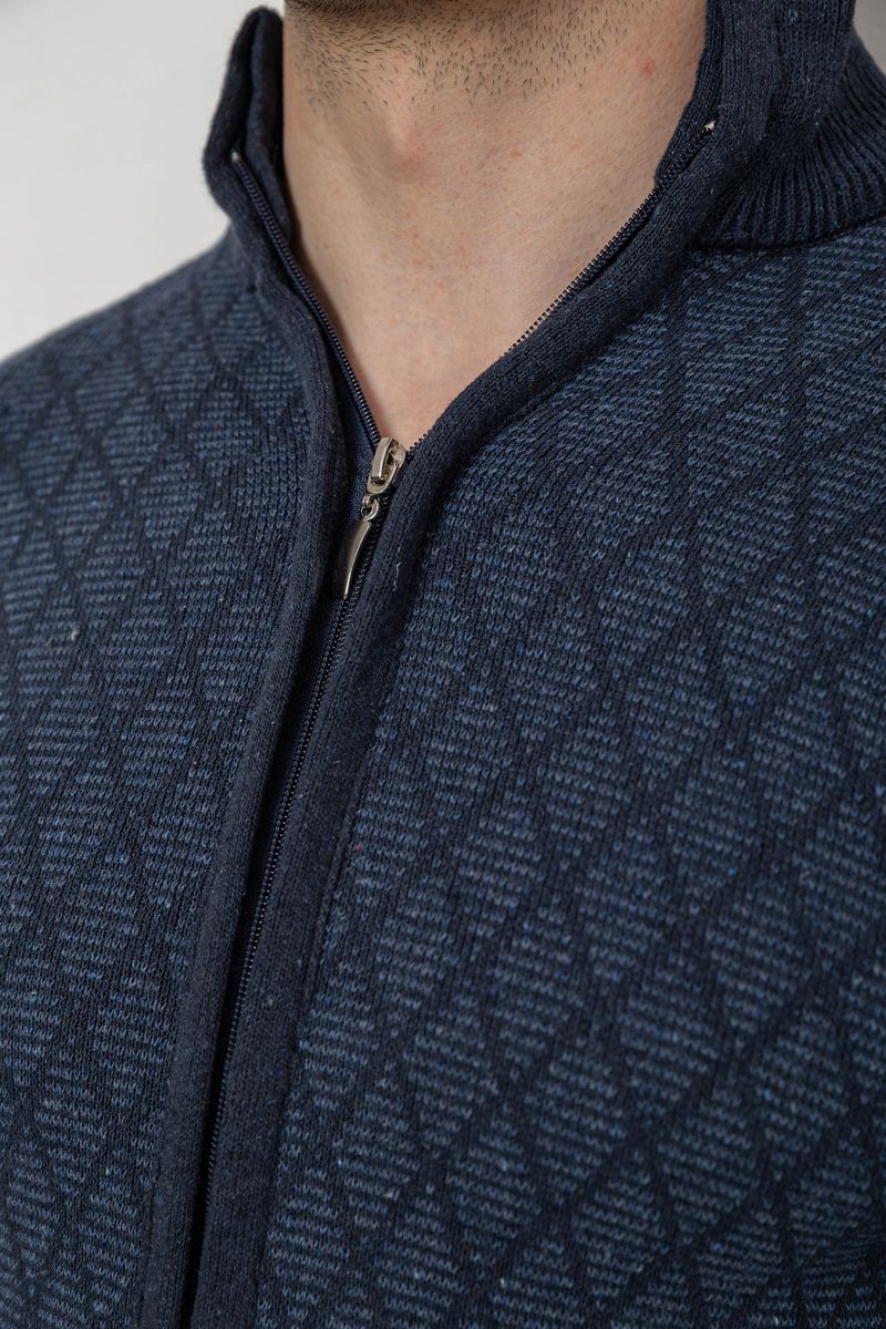 Кофта мужская на молнии, цвет синий, 161R1013 — изображение 5