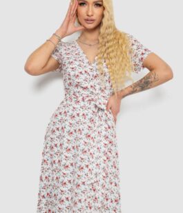 Сарафан на запах софт, цвет бело-красный, 241R173