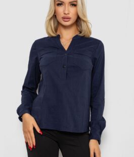 Блуза однотонная, цвет синий, 230R96-10