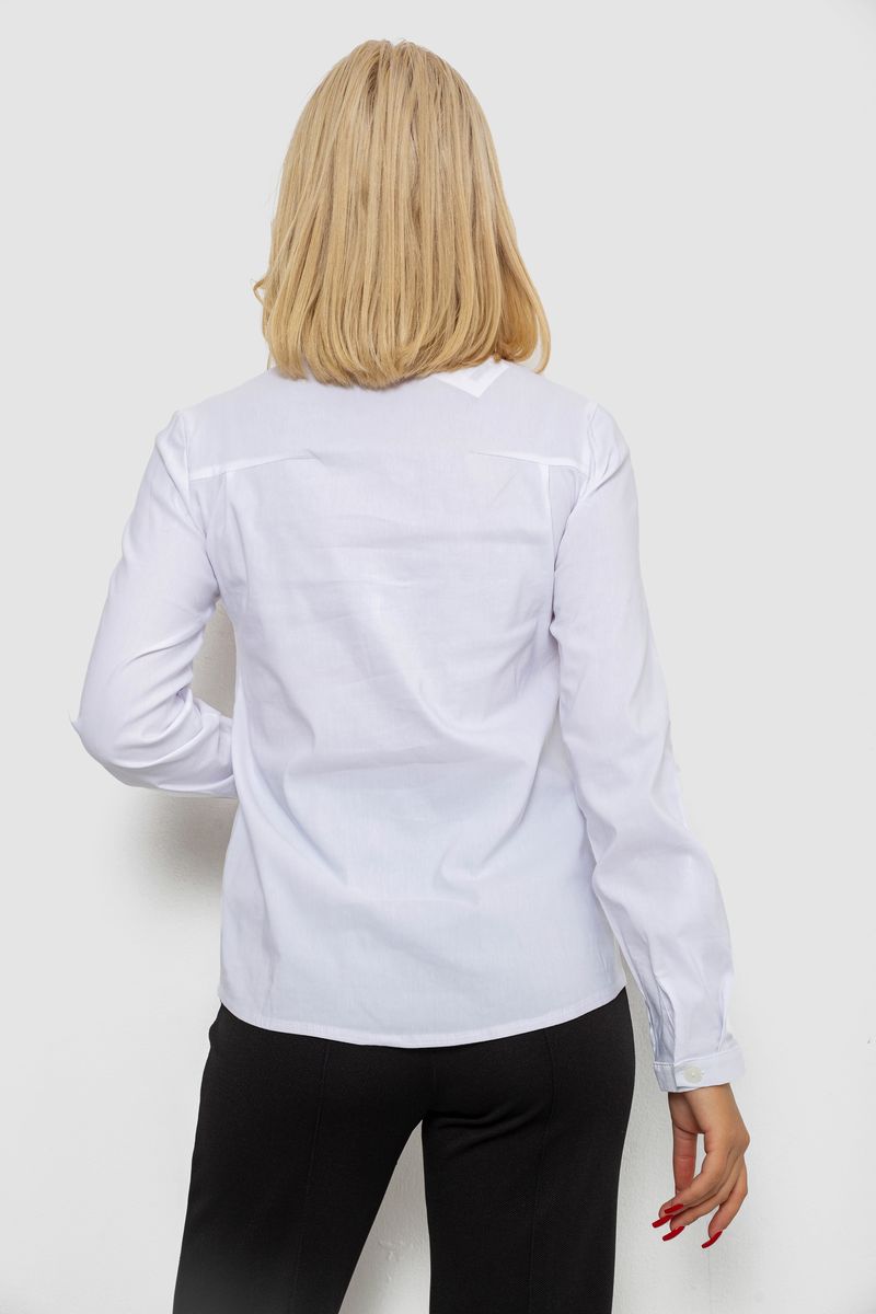 Блуза однотонная, цвет белый, 230R96-10 — изображение 4