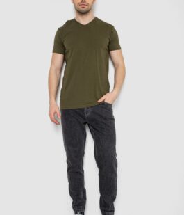 Футболка мужская однотонная базовая, цвет хаки, 244R2409