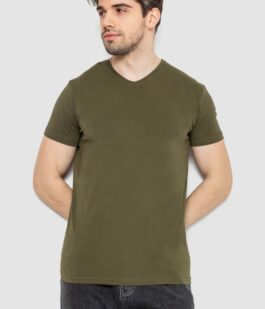 Футболка мужская однотонная базовая, цвет хаки, 244R2409