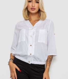 Блуза однотонная, цвет белый, 230R91-1