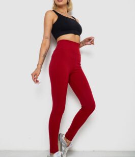 Лосины однотонные в рубчик, цвет бордовый, 238R606