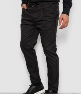 Брюки мужские классические однотонные, цвет черный, 157RU02-012