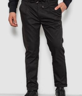 Брюки мужские классические однотонные, цвет черный, 157RU02-012