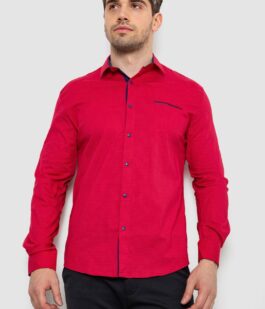 Рубашка мужская с принтом, цвет красный, 214R7094-1