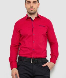 Рубашка мужская с принтом, цвет красный, 214R7094-1