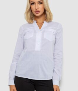 Блуза однотонная, цвет белый, 230RP-96