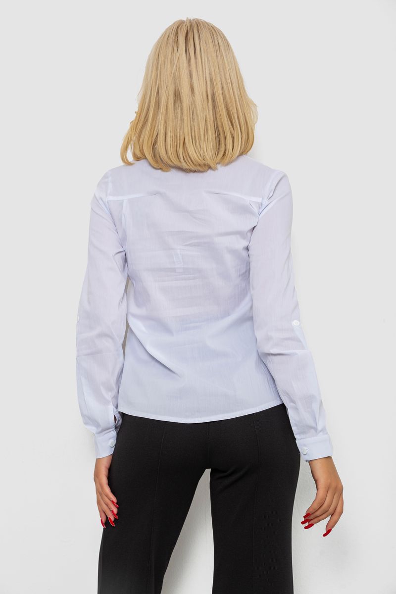 Блуза однотонная, цвет белый, 230RP-96 — изображение 4