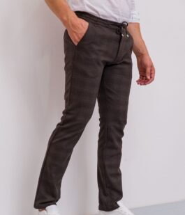 Брюки мужские в клетку, цвет коричневый, 194R2210