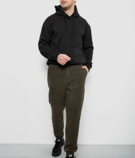 Спортивные штаны мужские однотонные на поларфлисе, цвет хаки, 257R20