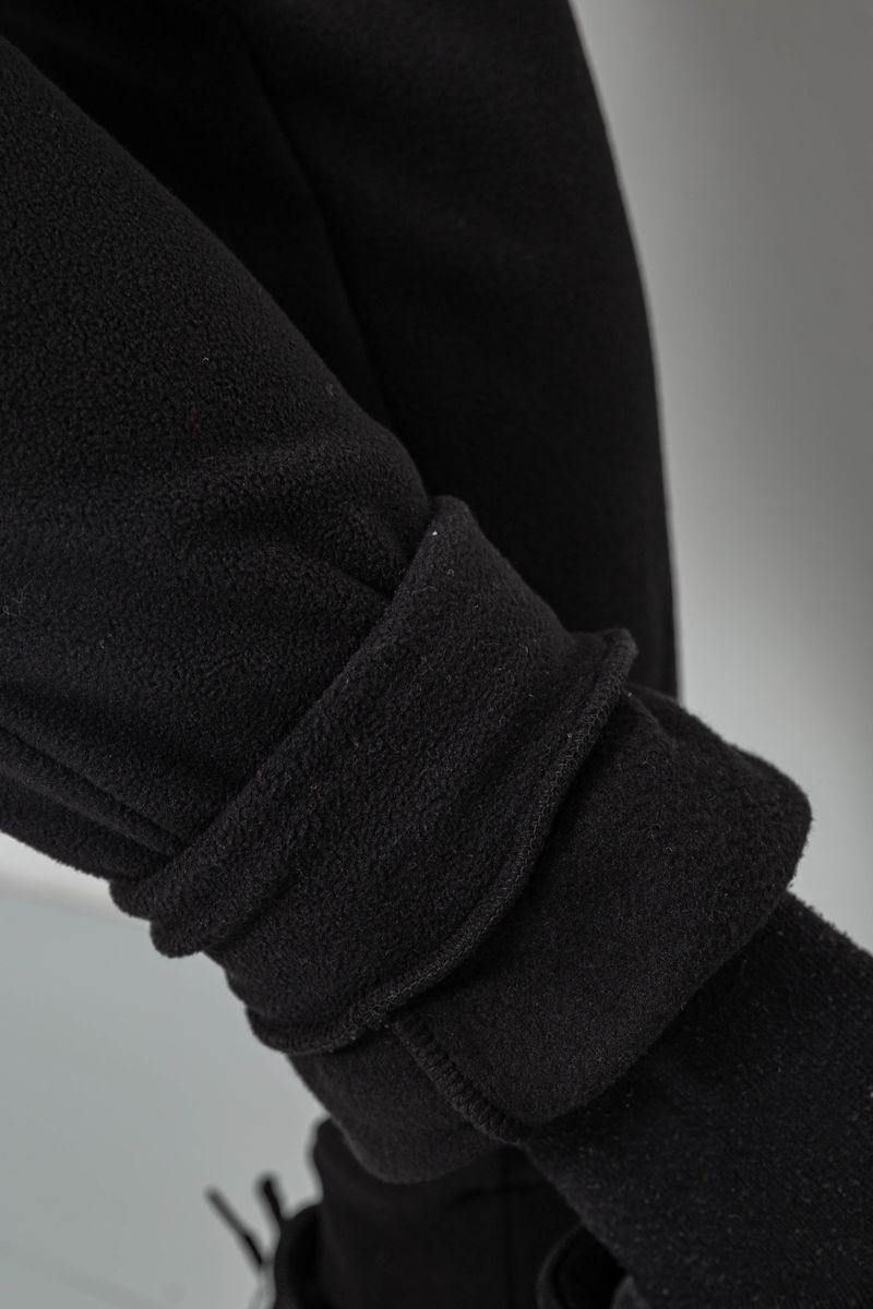 Спортивные штаны мужские однотонные на поларфлисе, цвет черный, 257R20 — изображение 6