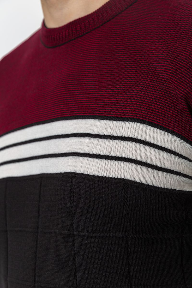Свитер мужской, цвет черно-бордовый, 161R884 — изображение 5
