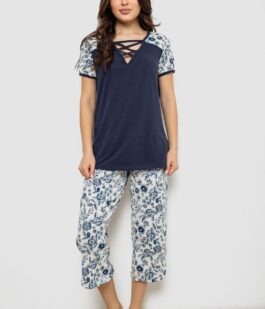 Пижама женская с принтом, цвет синий, 243R1602-001