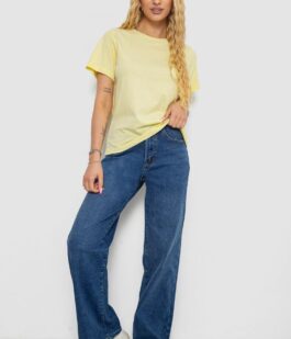 Футболка женская однотонная, цвет лимонный, 238R111