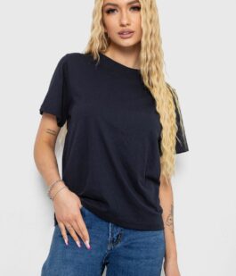 Футболка женская однотонная, цвет темно-синий, 238R111