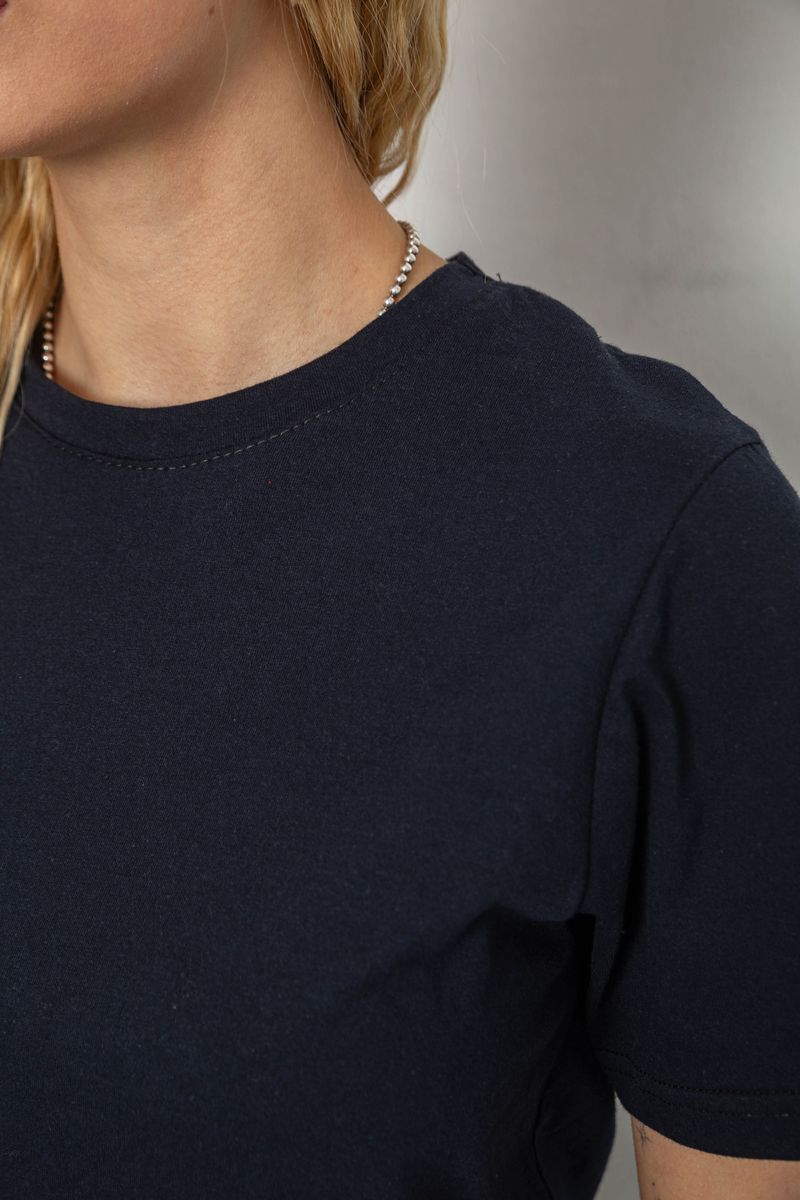 Футболка женская однотонная, цвет темно-синий, 238R111 — изображение 5