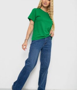 Футболка женская однотонная, цвет зеленый, 238R111