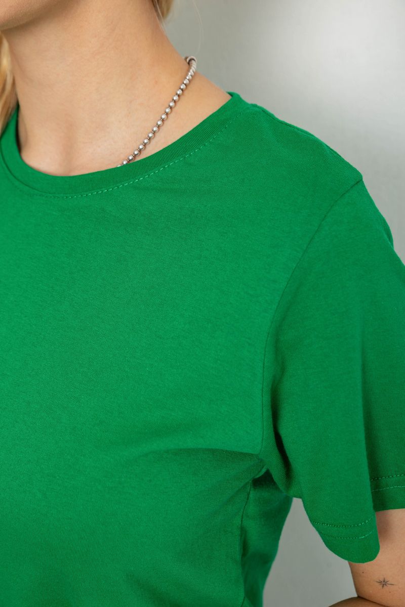 Футболка женская однотонная, цвет зеленый, 238R111 — изображение 5